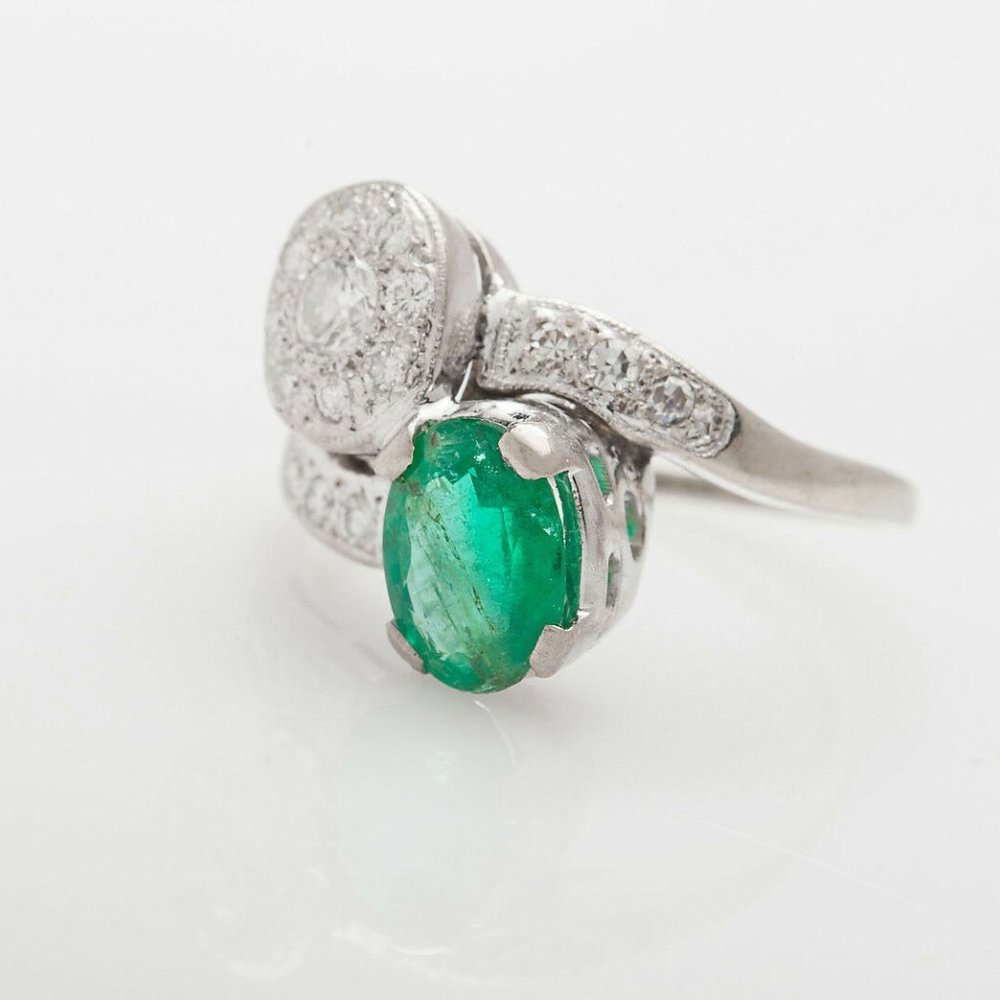 Vintage 1940s RETRO $5000 3ct Emerald Ring - Picture 3 of 4